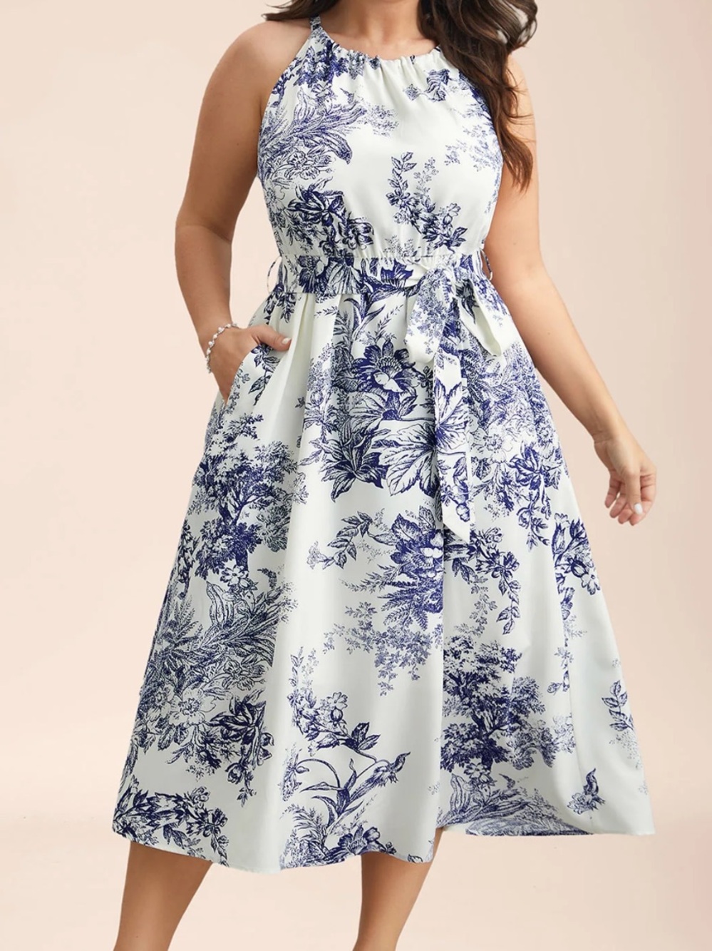 BloomChic White & Navy Floral Maxi Dress - Picture 12 of 12